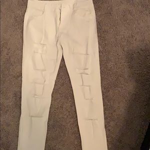 white ripped jeans